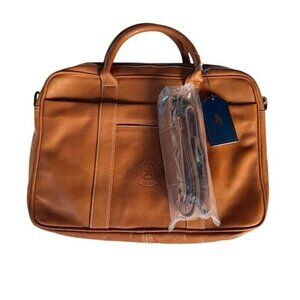Links & Kings Mayfair Briefcase Handcrafted Tan Leather NWT